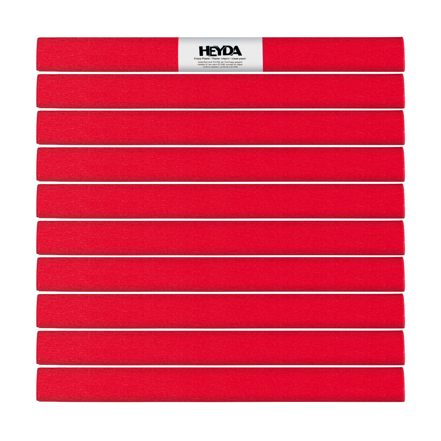 NEU Krepp-Papier farbfest, 50 x 250 cm, 32 g/qm, 10 Rollen, Mittelrot