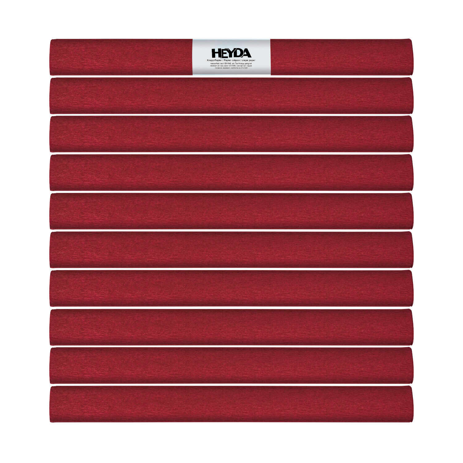 NEU Krepp-Papier farbfest, 50 x 250 cm, 32 g/qm, 10 Rollen, Weinrot