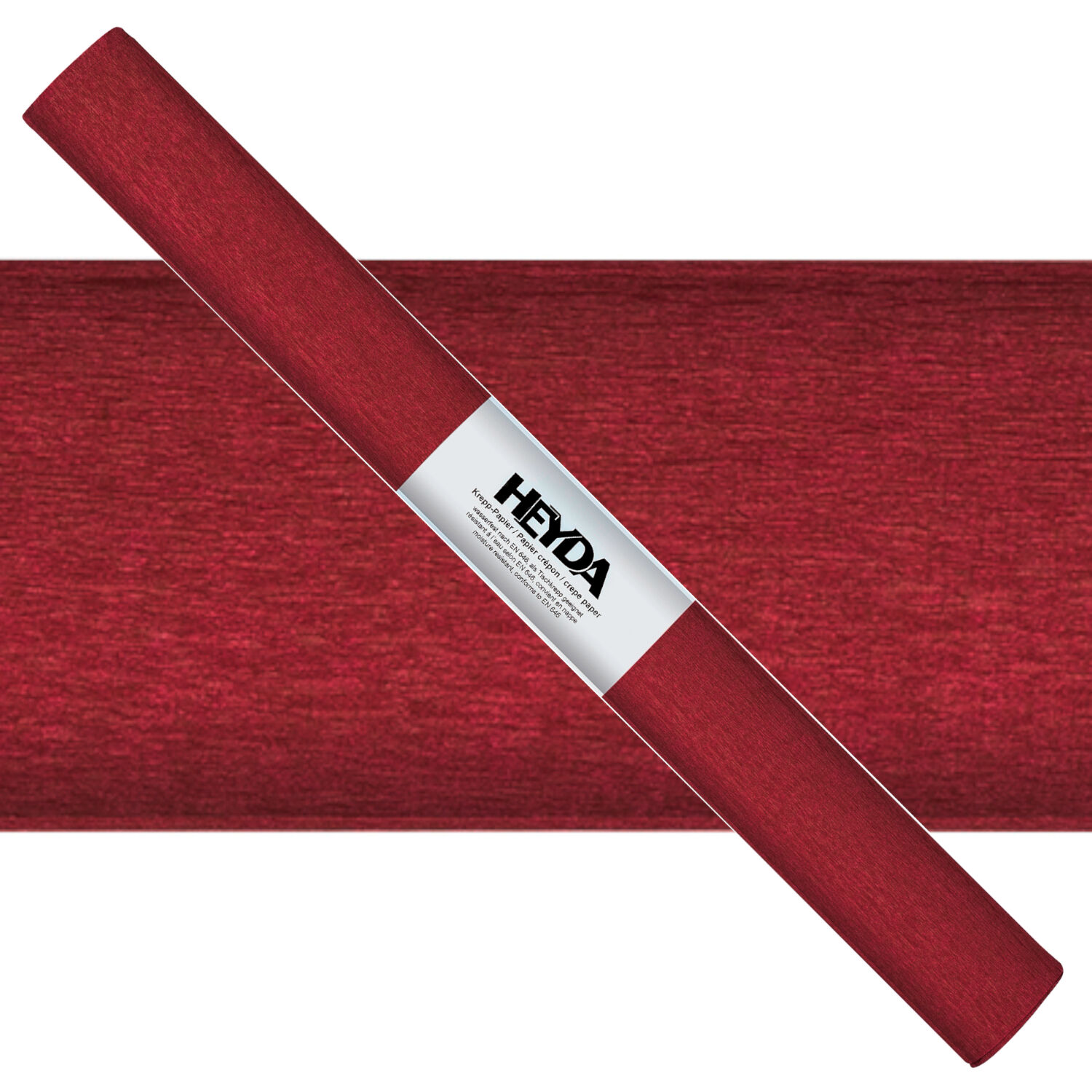 NEU Krepp-Papier farbfest, 50 x 250 cm, 32 g/qm, 1 Rolle, Weinrot