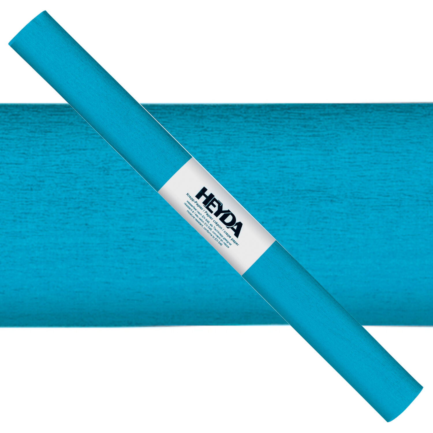 NEU Krepp-Papier farbfest, 50 x 250 cm, 32 g/qm, 1 Rolle, Wasserblau