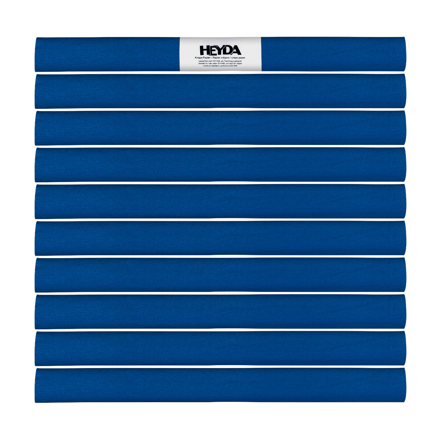 NEU Krepp-Papier farbfest, 50 x 250 cm, 32 g/qm, 10 Rollen, Knigsblau