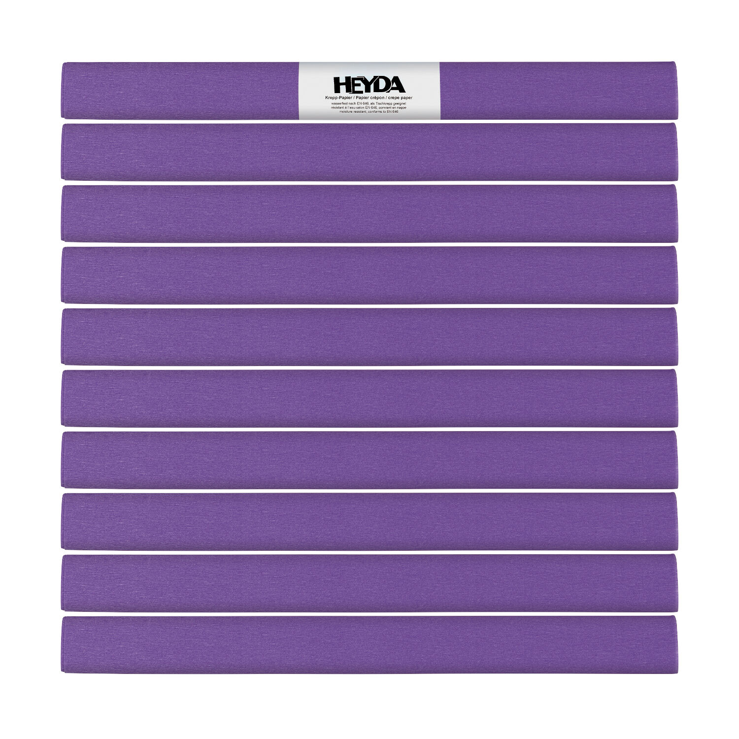 NEU Krepp-Papier farbfest, 50 x 250 cm, 32 g/qm, 10 Rollen, Hellviolett