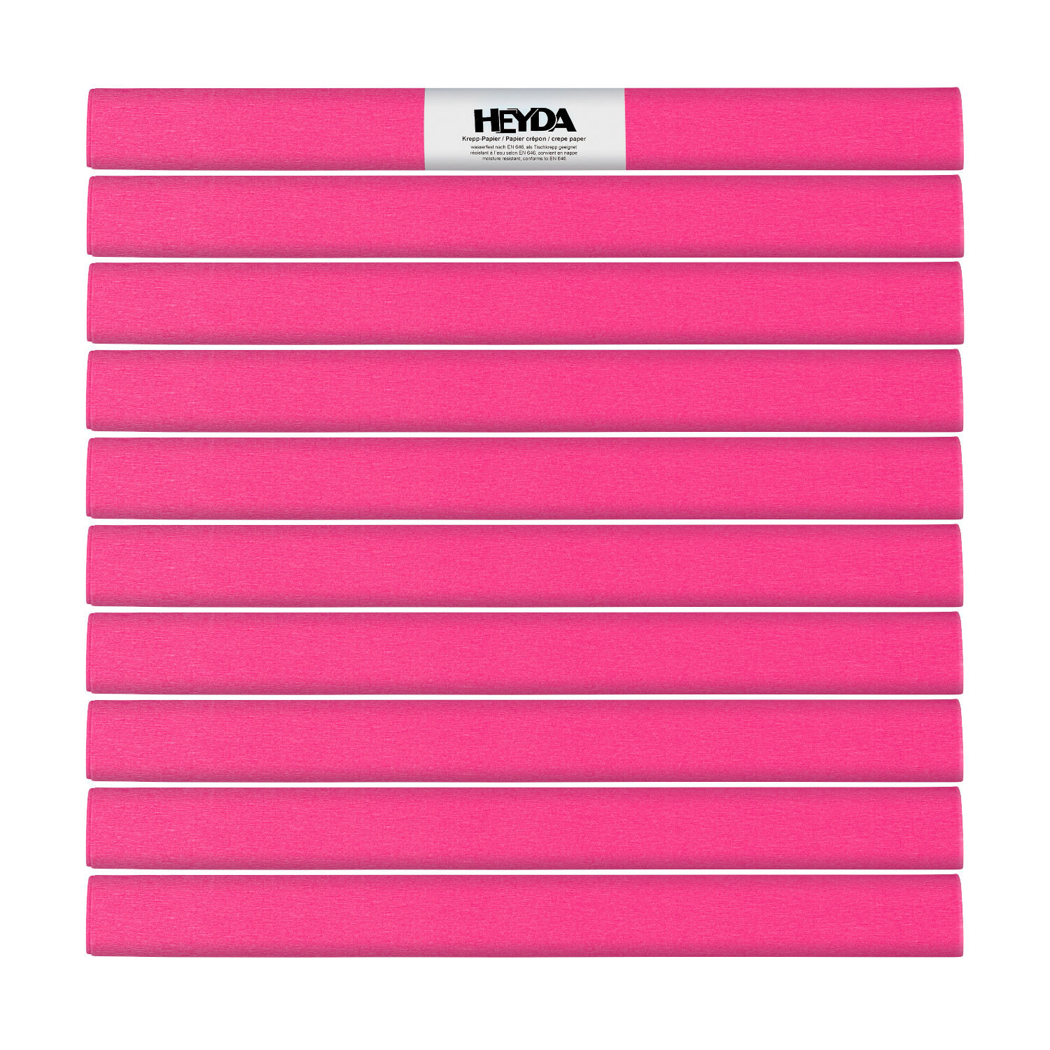 NEU Krepp-Papier farbfest, 50 x 250 cm, 32 g/qm, 10 Rollen, Pink