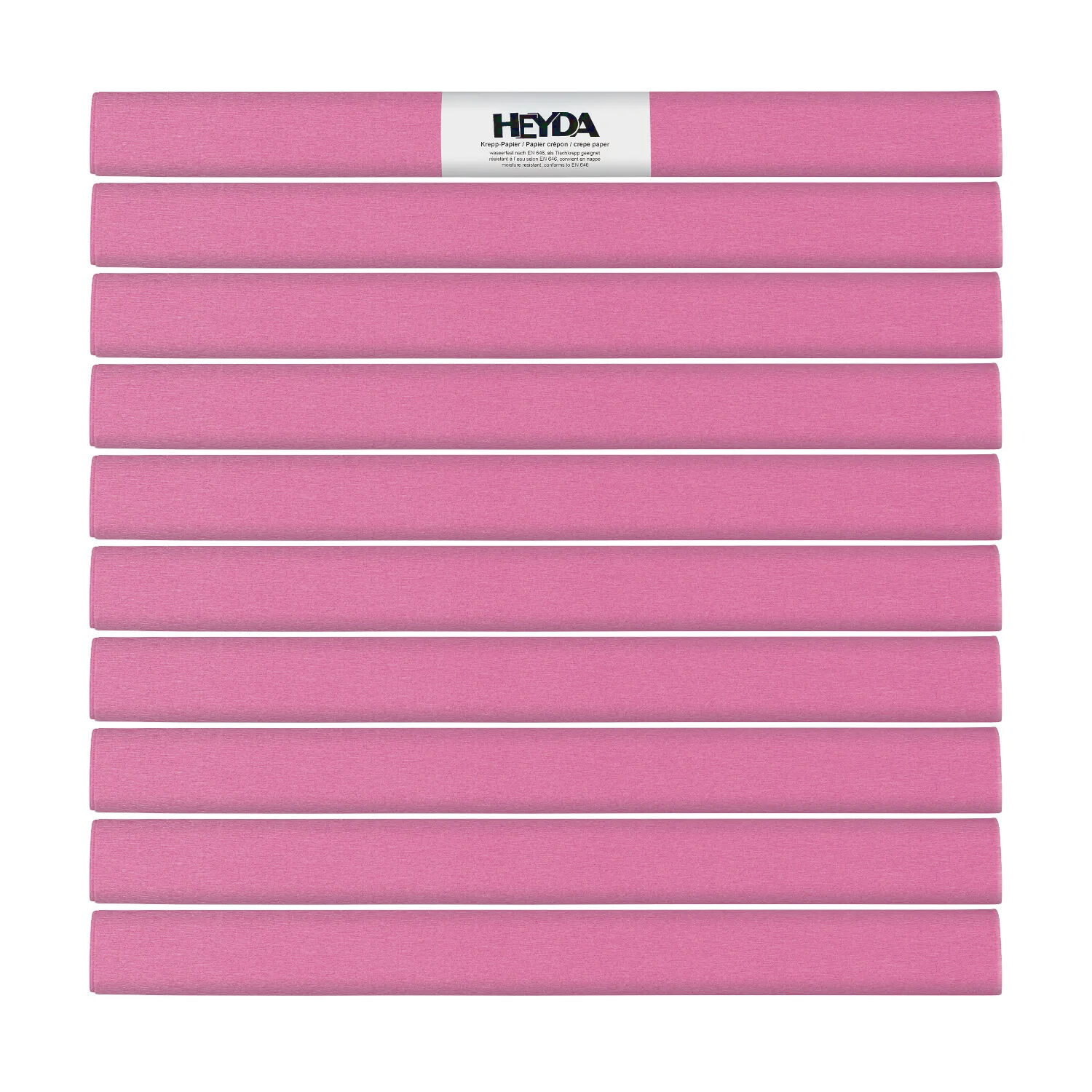 NEU Krepp-Papier farbfest, 50 x 250 cm, 32 g/qm, 10 Rollen, Pink