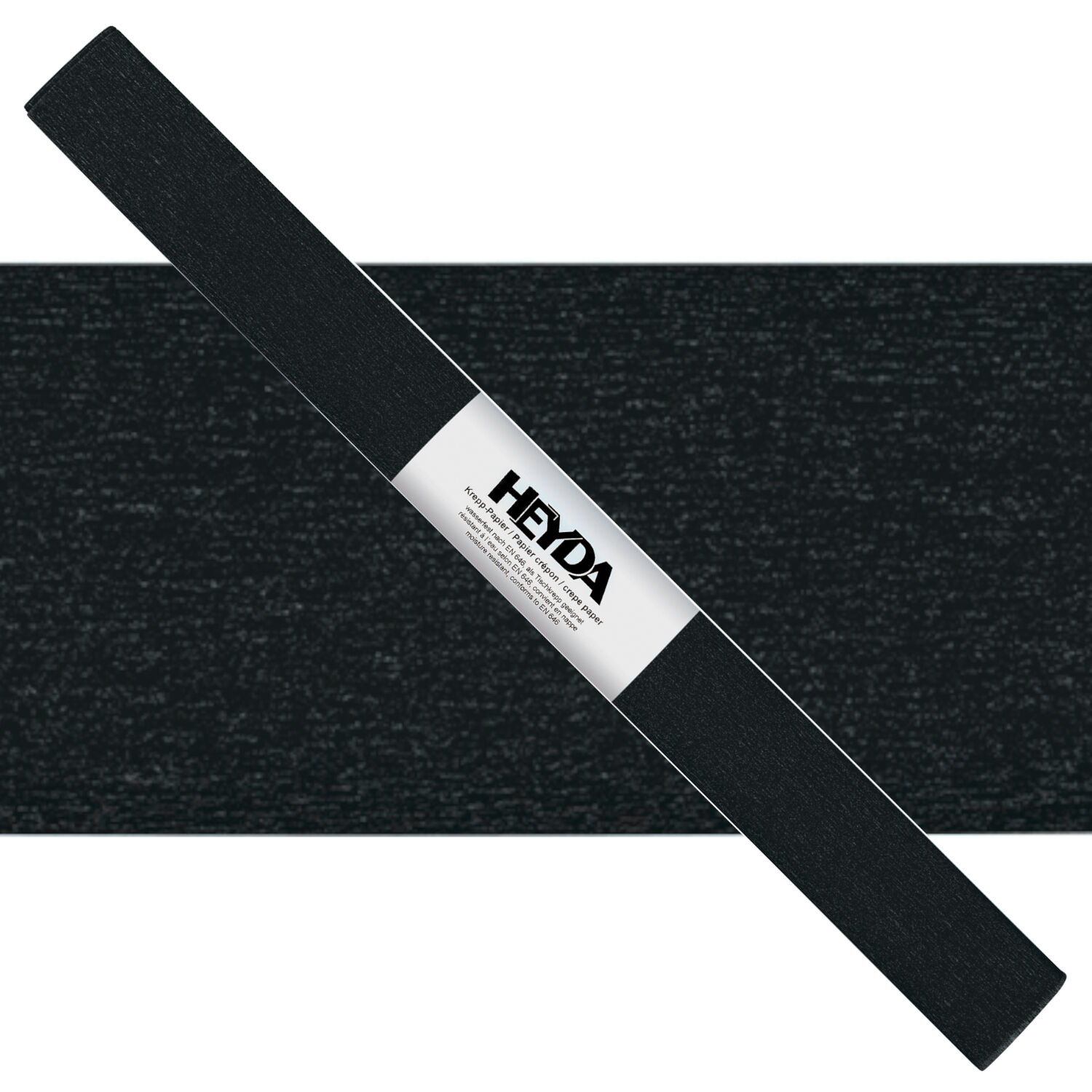 NEU Krepp-Papier farbfest, 50 x 250 cm, 32 g/qm, 1 Rolle, Schwarz