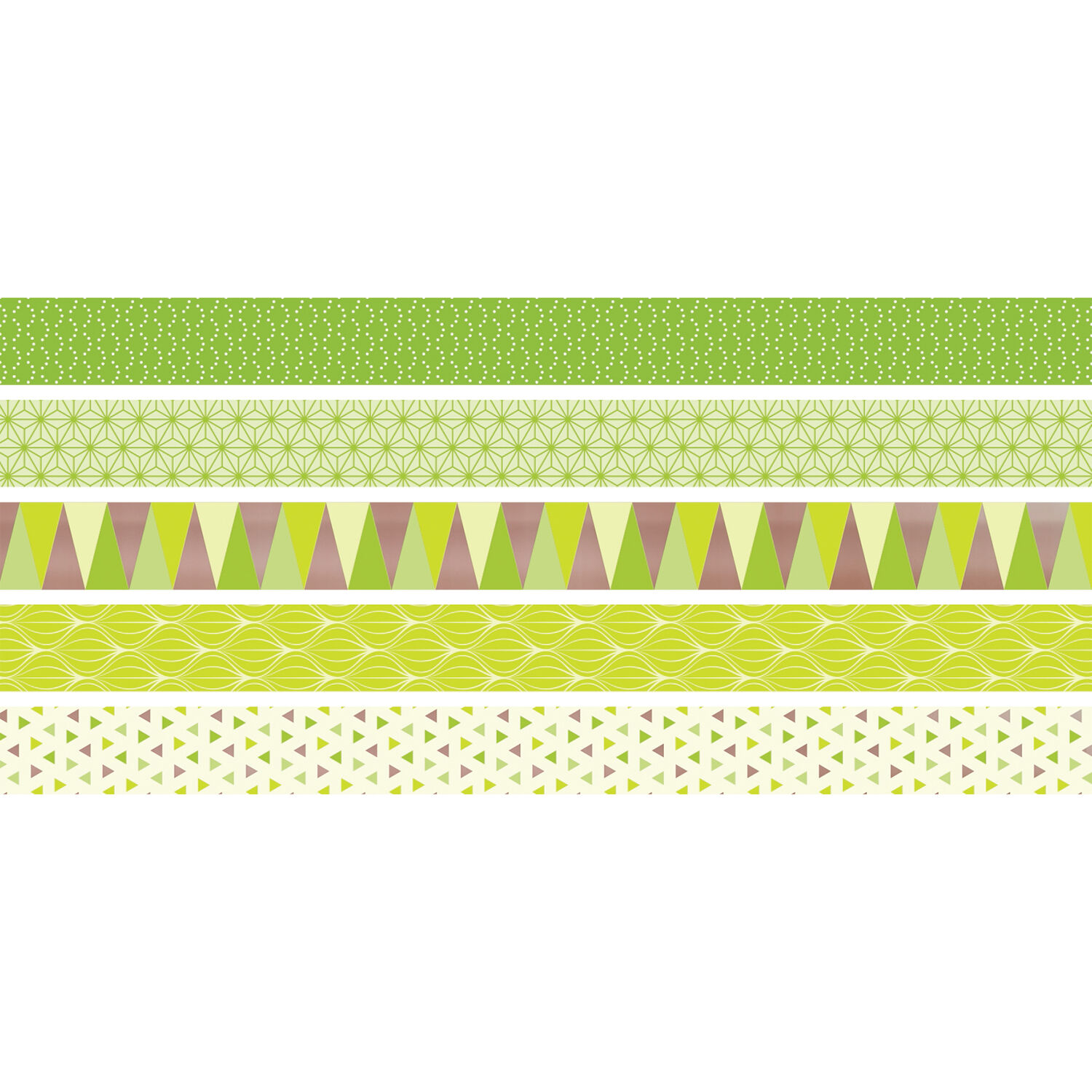 NEU Deko Tape / Klebeband, 5 Rollen + Abroller, Mini Triangle Lime Grün Bild 2