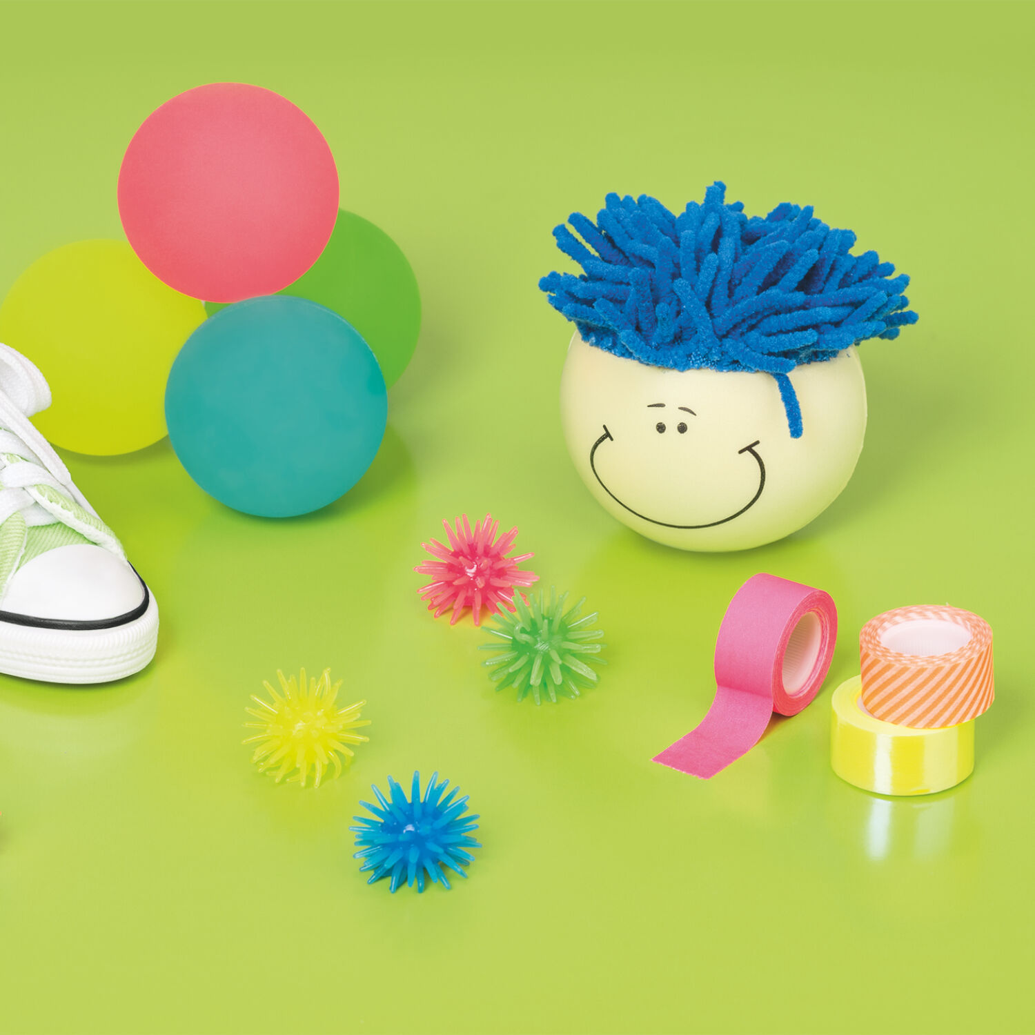 NEU Deko Tape / Klebeband, 5 Rollen + Abroller, Mini Akzente Neon Gr�n / Gelb Bild 4