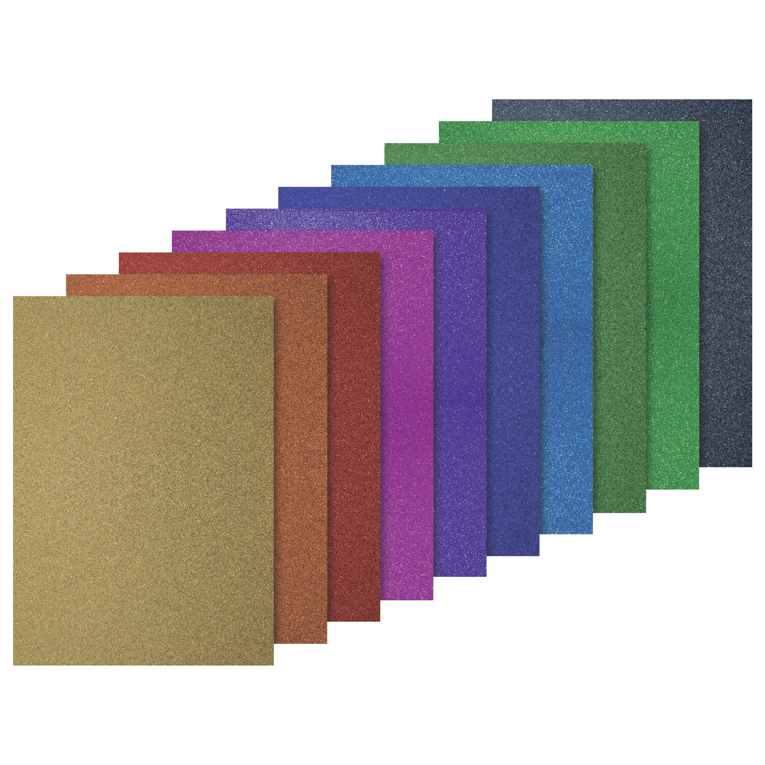 NEU Glitter-Karton-Sortiment Basic, 200 g/qm, einseitig mit Glitzer, DIN A4, 10 Blatt Bild 2