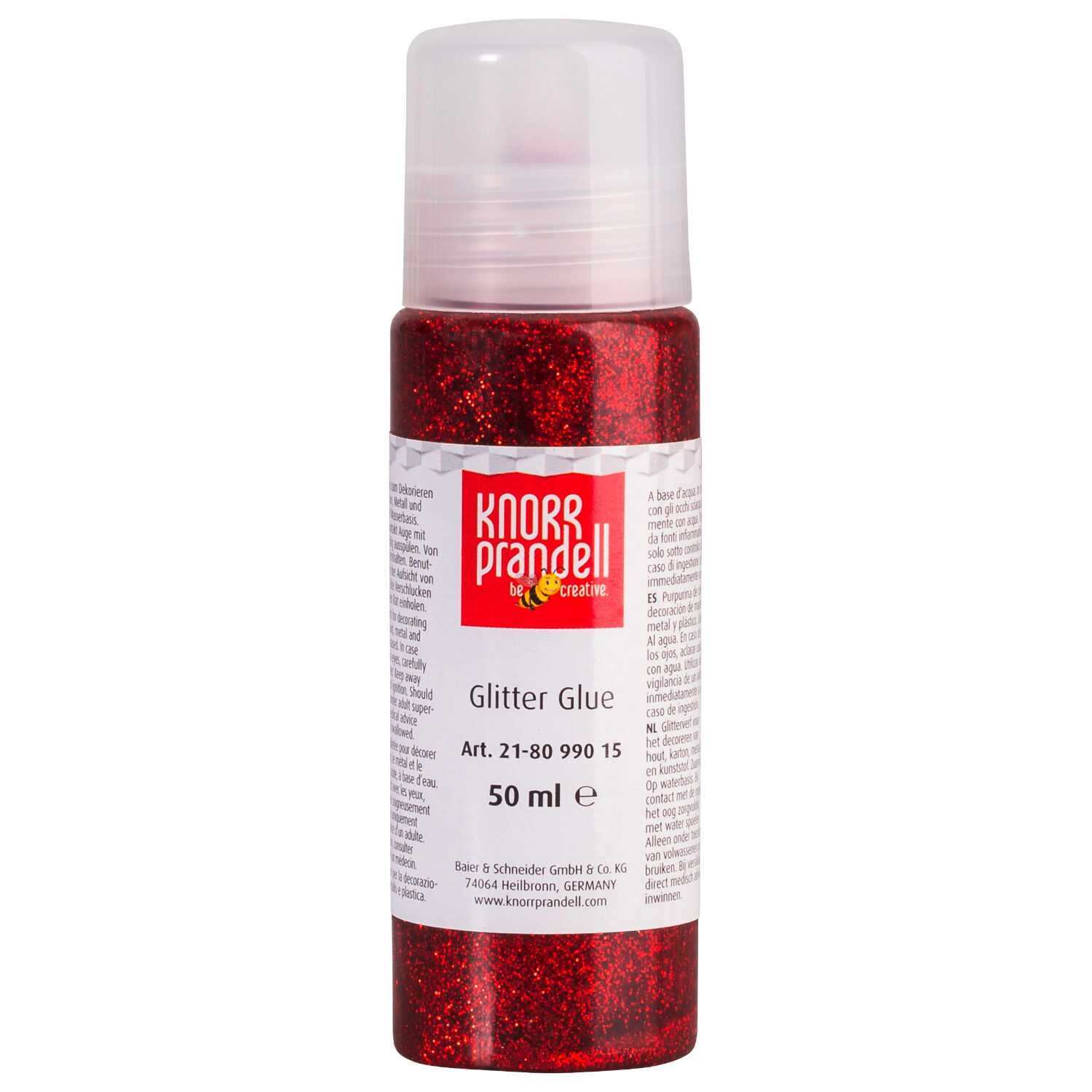 NEU Glitterfarbe Glitter Glue, mit Linerspitze, 50 ml, Rot