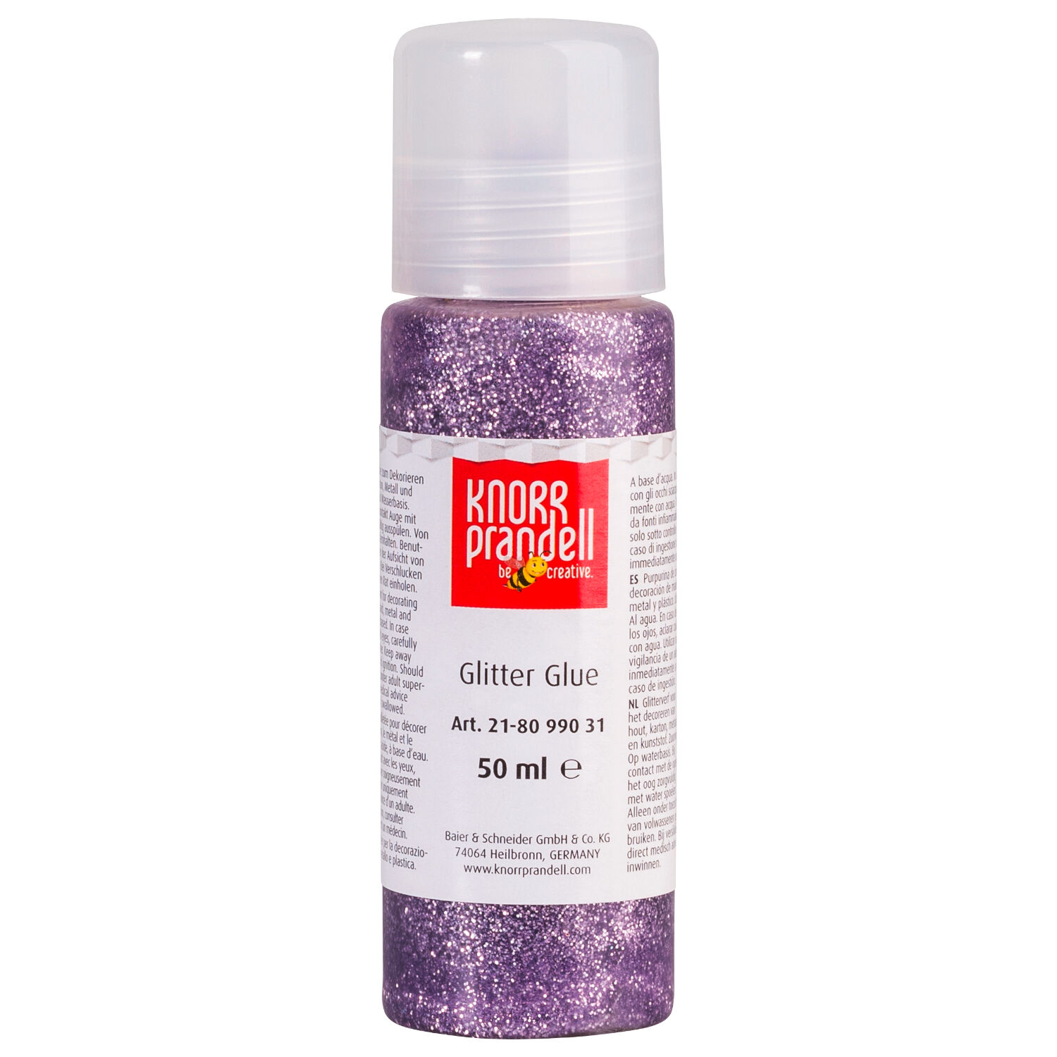 NEU Glitterfarbe Glitter Glue, mit Linerspitze, 50 ml, Lila