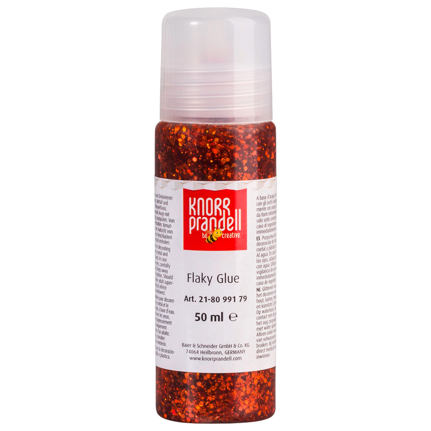 NEU Glitterfarbe Flaky Glue, mit Linerspitze, 50 ml, Kupfer