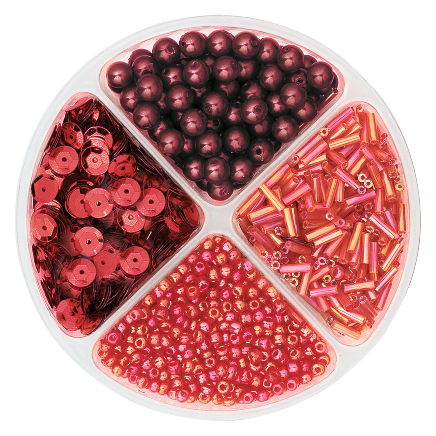 Perlen- / Pailletten-Set, 30g, rot