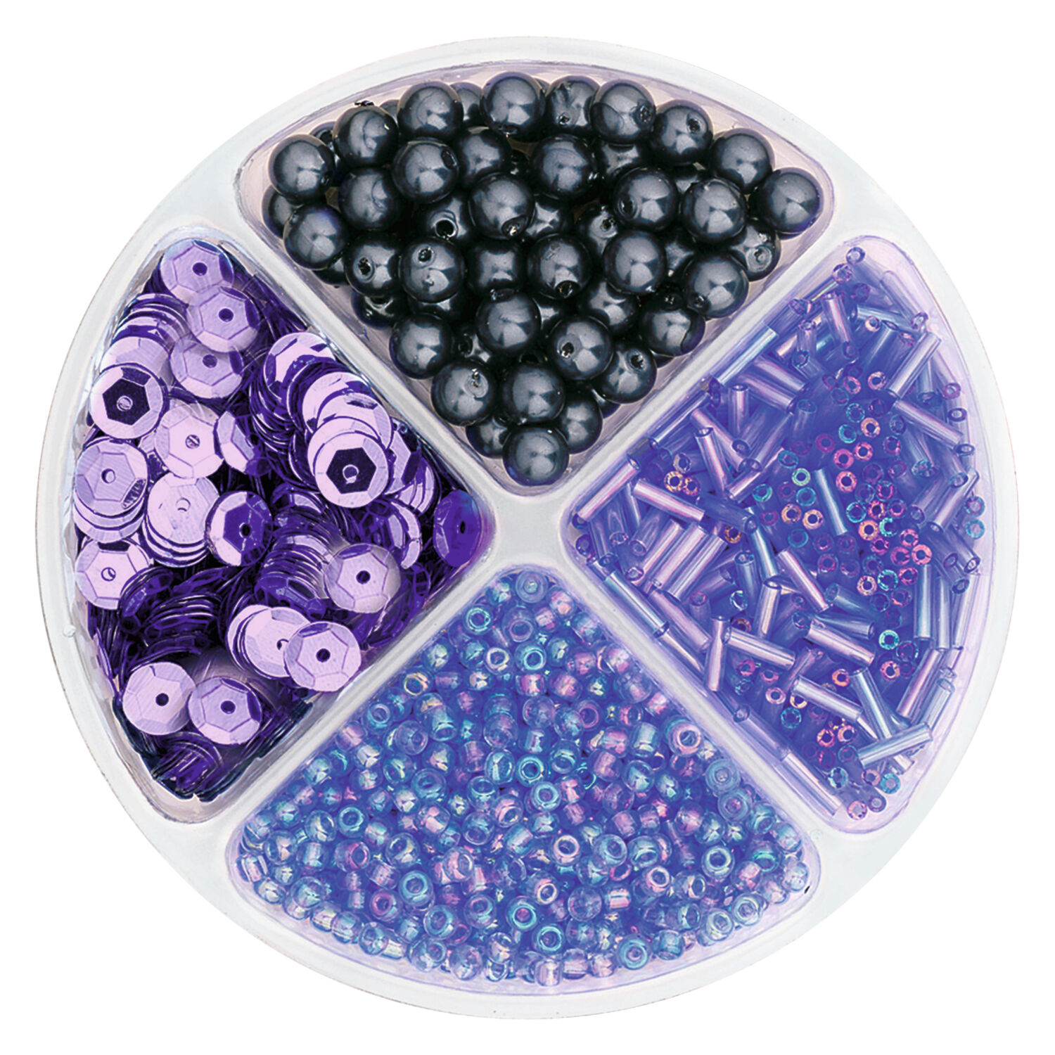 Perlen- / Pailletten-Set, 30g, blau-violett