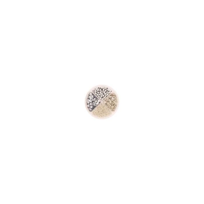 Perlen- / Pailletten-Set, 30g, silber
