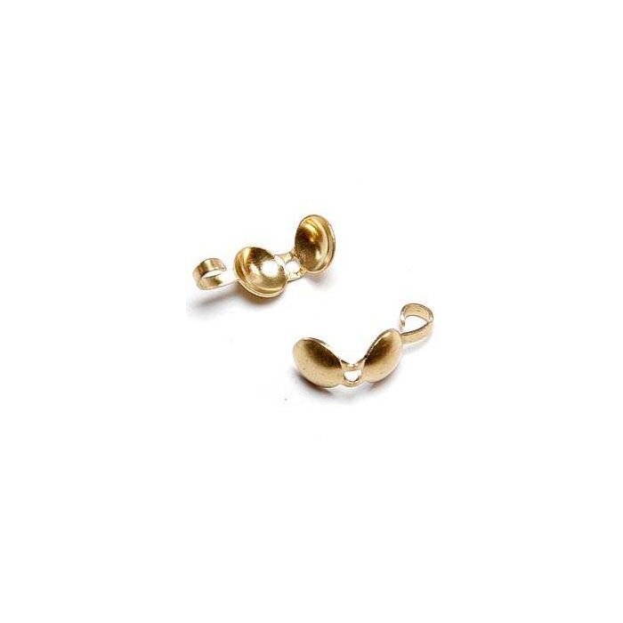 SALE Quetschkalotten, Gold, 3mm, 14 Stck