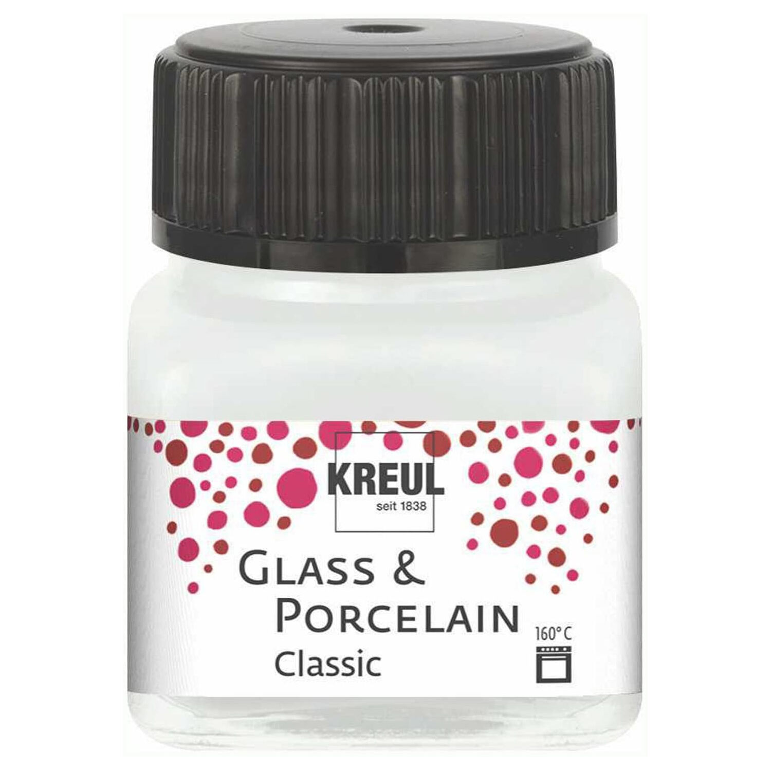 Glass & Porcelain Classic, deckende Glasmalfarbe / Porzellanfarbe, 20ml Cremeweiß