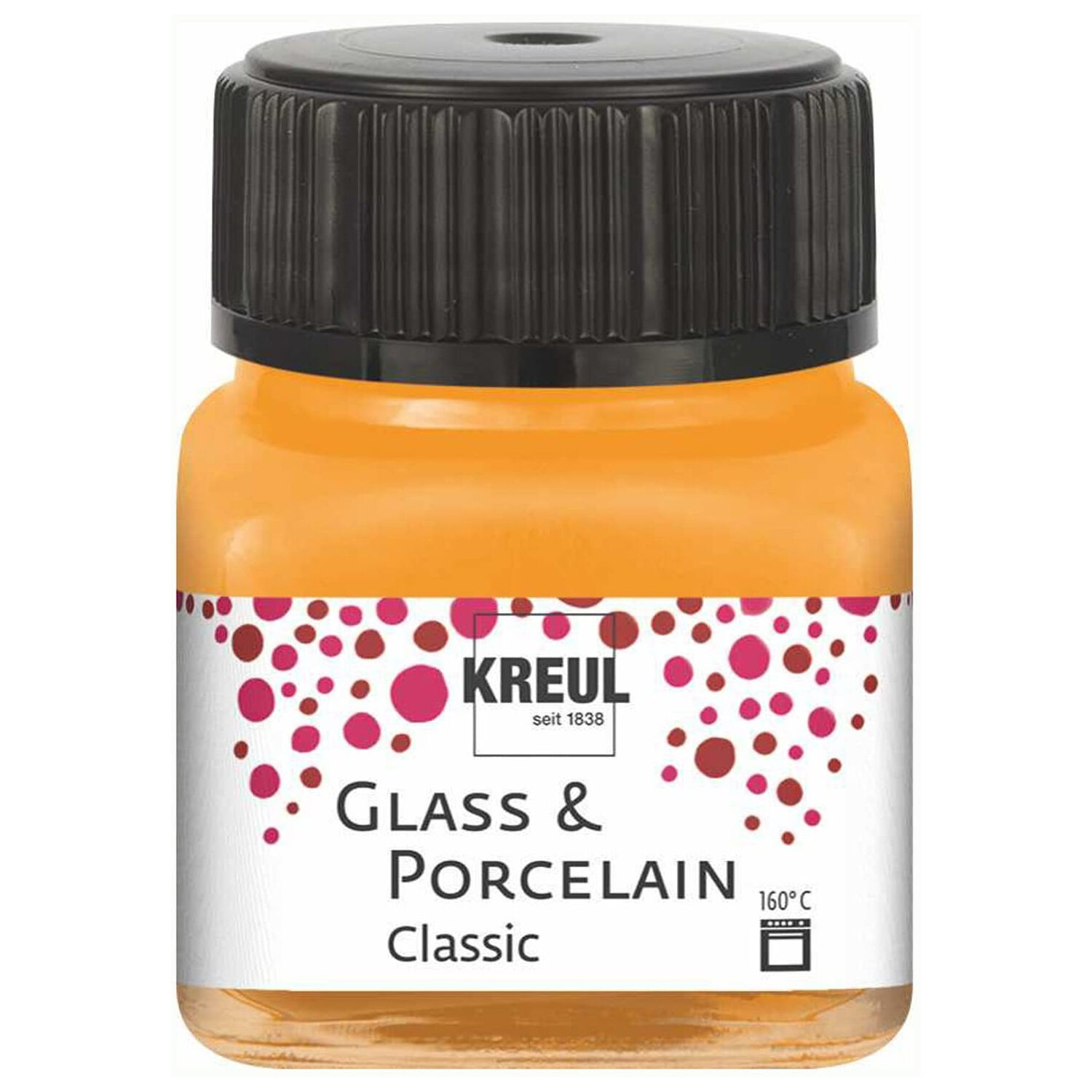 Glass & Porcelain Classic, deckende Glasmalfarbe / Porzellanfarbe, 20ml Orange