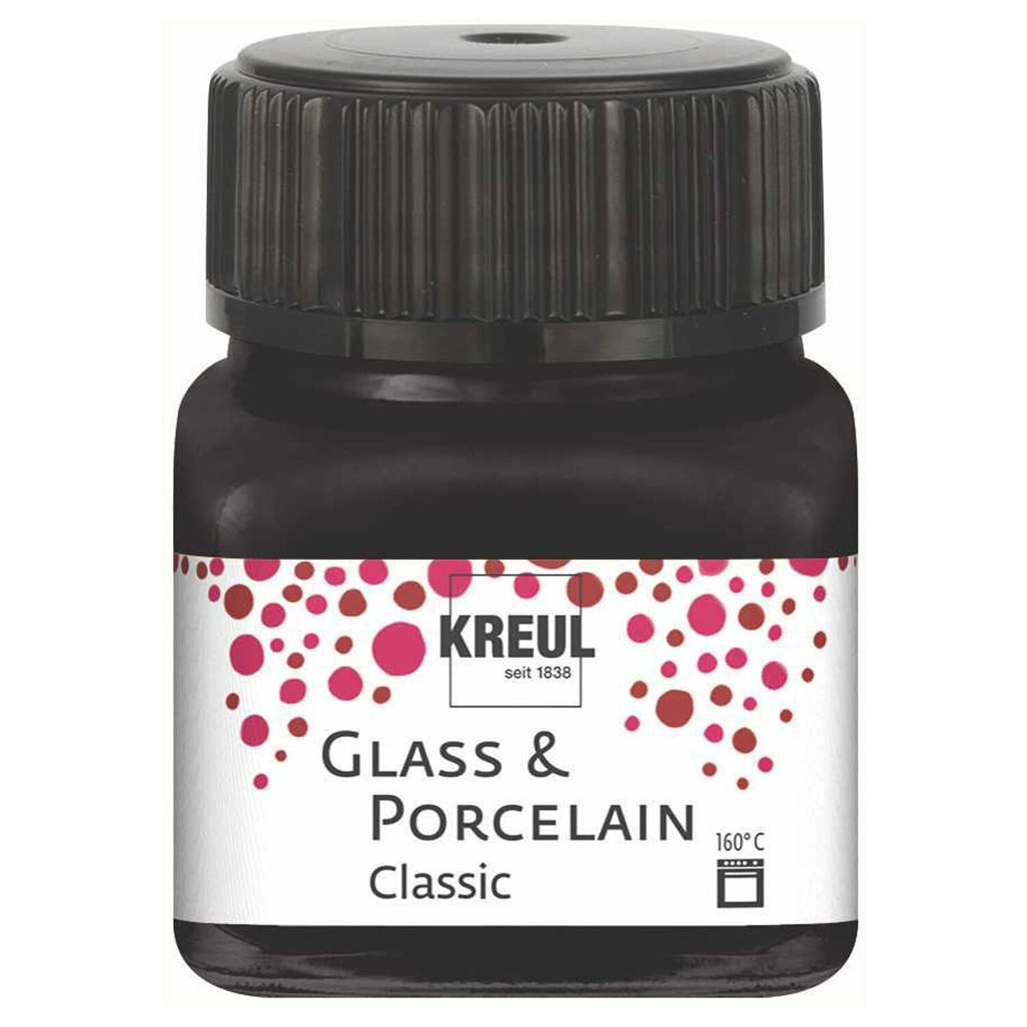 Glass & Porcelain Classic, deckende Glasmalfarbe / Porzellanfarbe, 20ml Schwarz