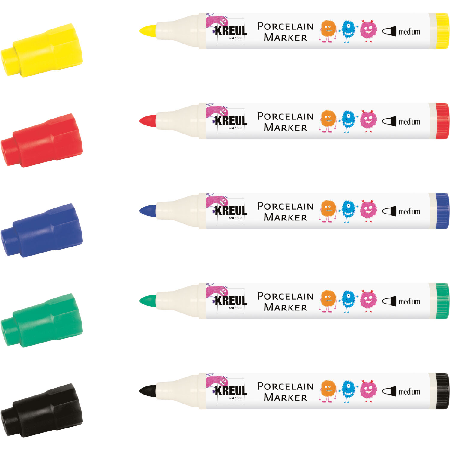 KREUL Porcelain Marker medium, 2-4 mm, Junior 5er Set Bild 2
