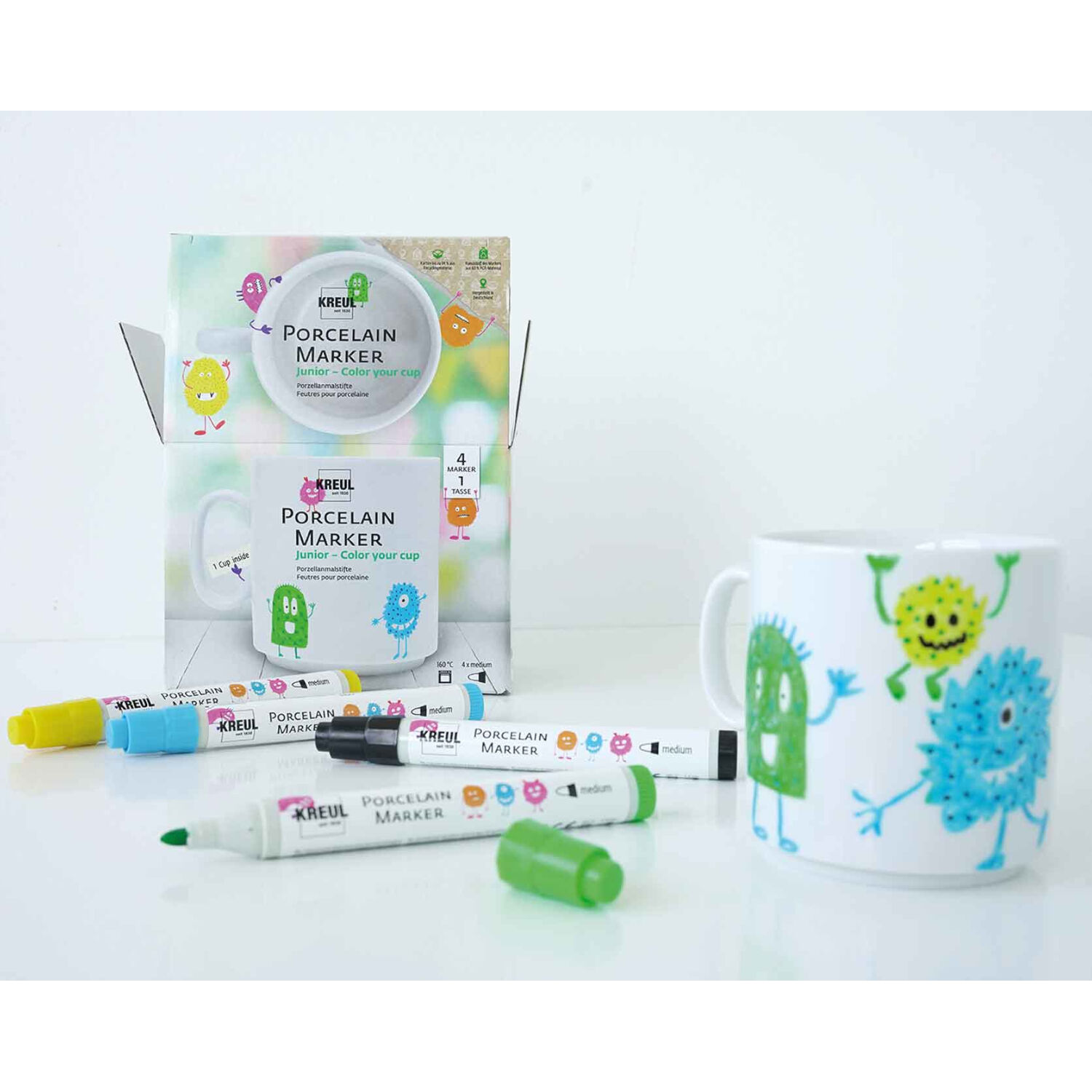 KREUL Porzellan Marker / Porzellanmalstift medium Junior Set Color your cup Bild 2