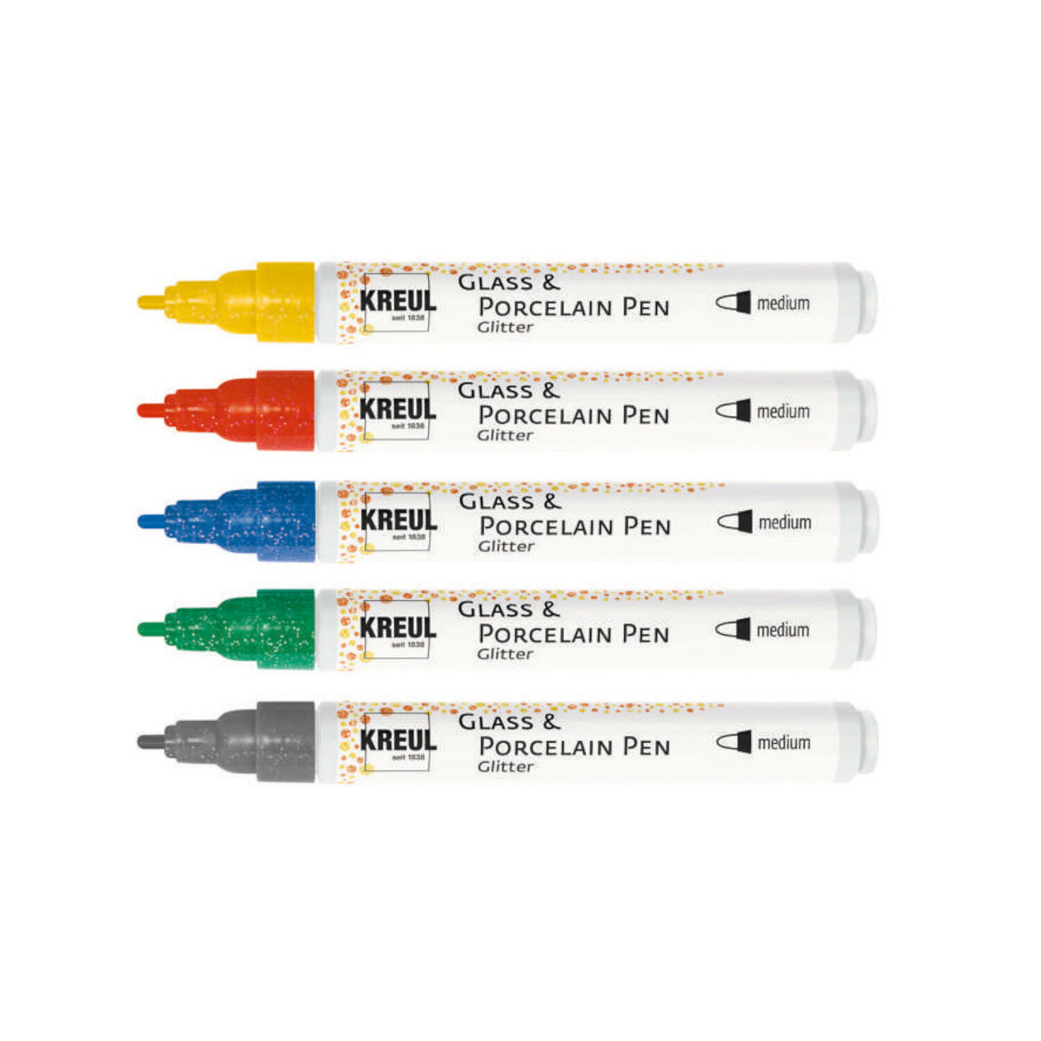 SALE Kreul Glas & Porzellan Pen / Porzellanmalstift Glitter 5er Set Bild 2