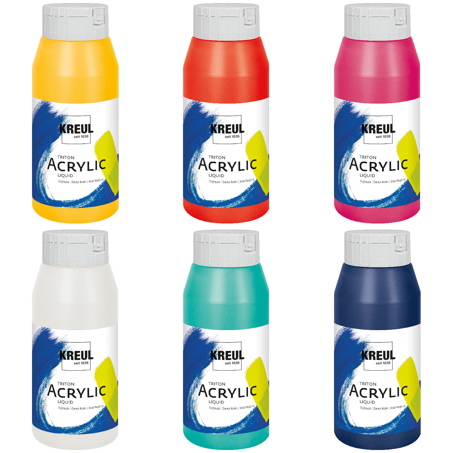 Kreul Triton Acrylfarben-Set, Modern Mix Colors, 6 x 750 ml Bild 2
