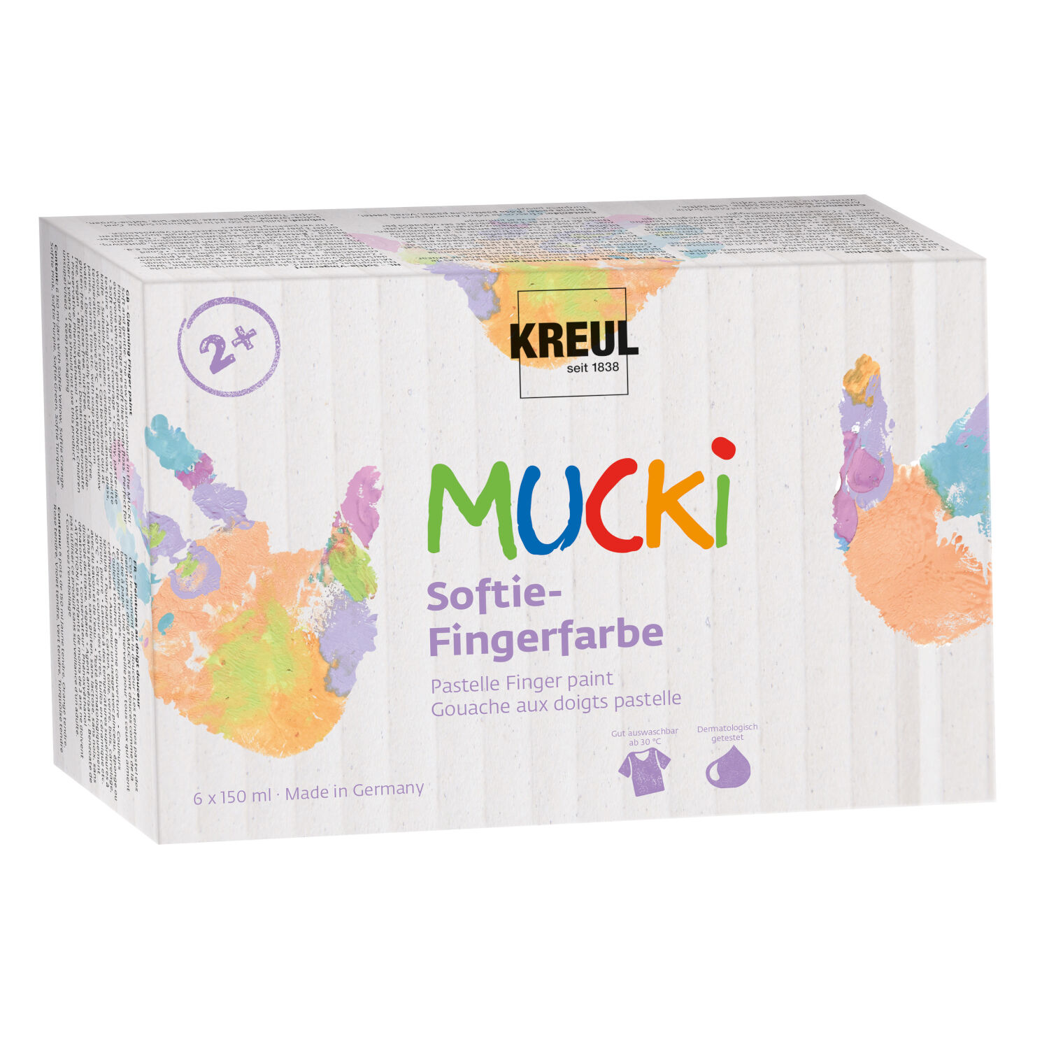 NEU Mucki Softie-Fingerfarbe 6er Set 150 ml