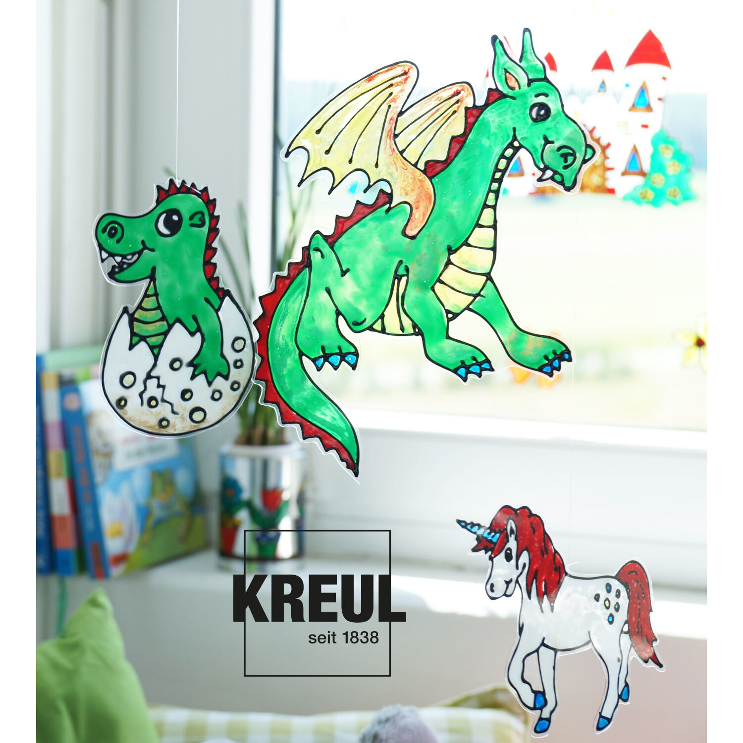 KREUL Window Color Set Powerpack Burg, 7x 125 ml + Zubehr Bild 3
