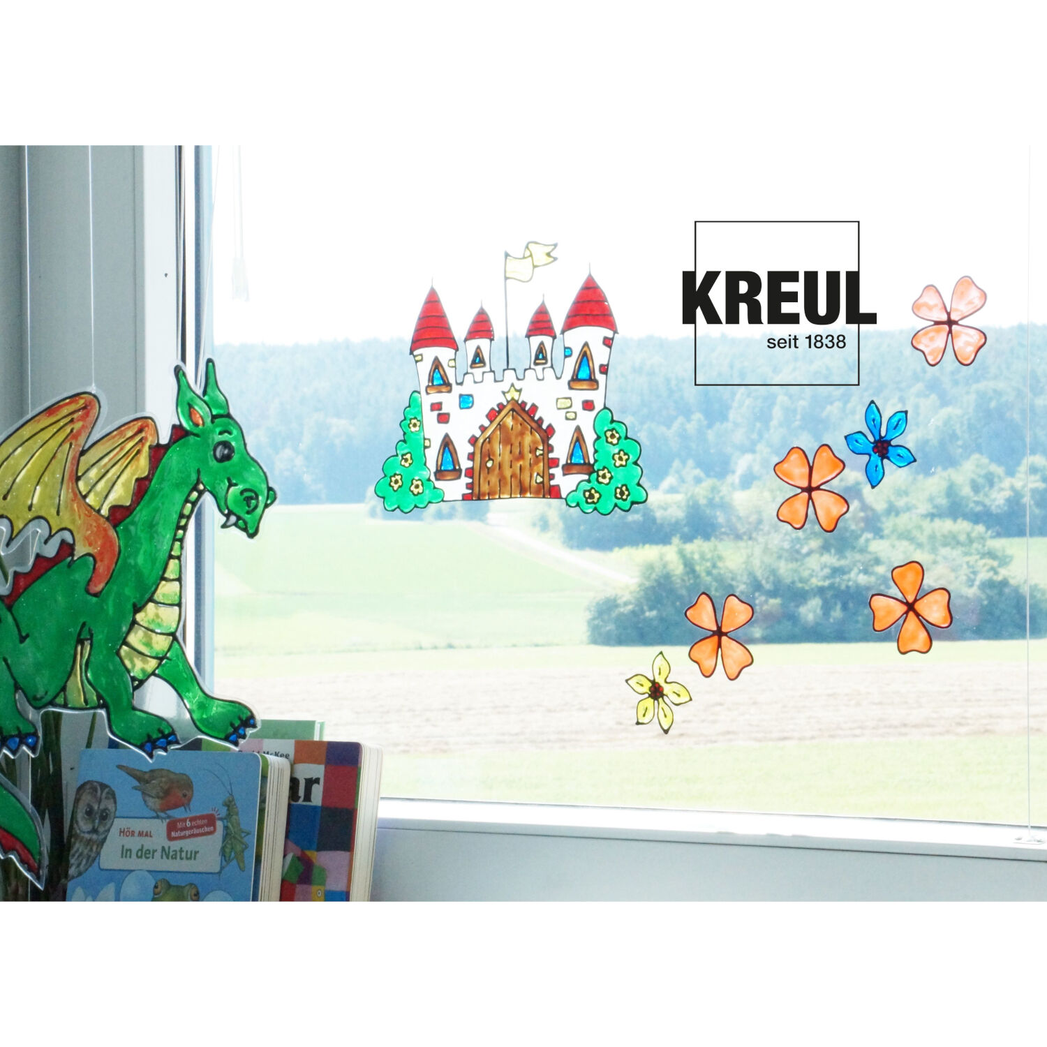 KREUL Window Color Set Powerpack Burg, 7x 125 ml + Zubehr Bild 4