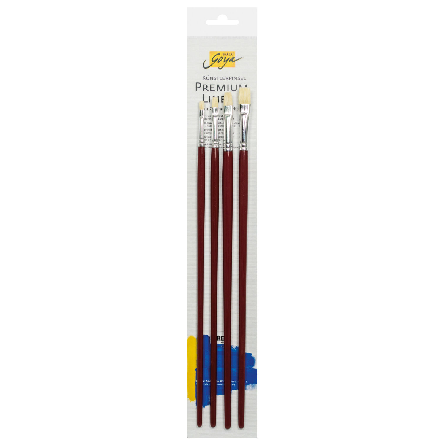 SOLO GOYA Knstlerpinsel Set, Borste flach, 4er-Set