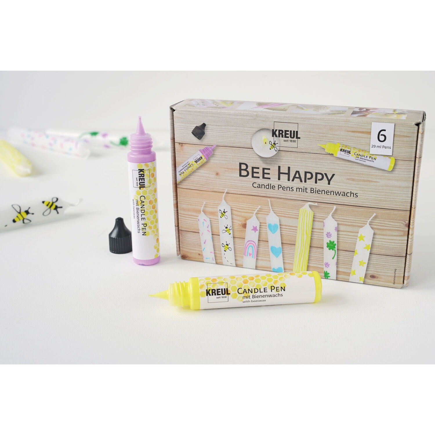 NEU KREUL Candle Pen / Kerzen-Stift 6er Set Bee Happy Bild 2