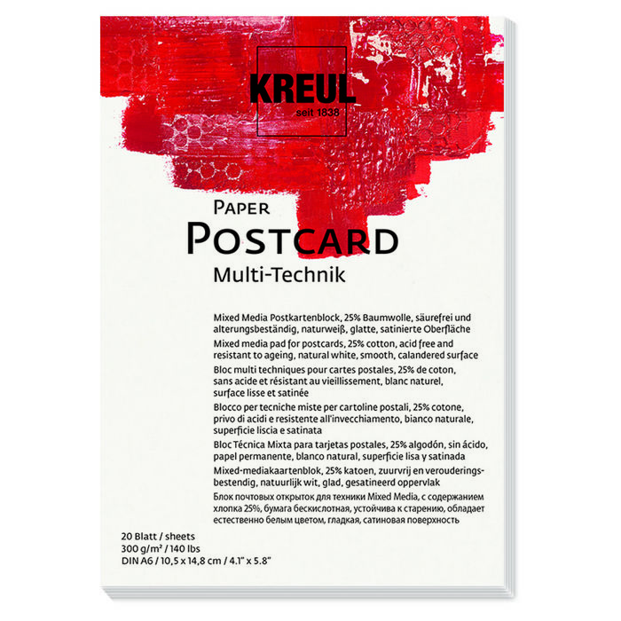 KREUL Paper Postcard, DIN A6, 20 Blatt, 300 g