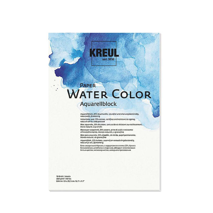 KREUL Paper Water Color DIN A4, 10 Blatt 200 g