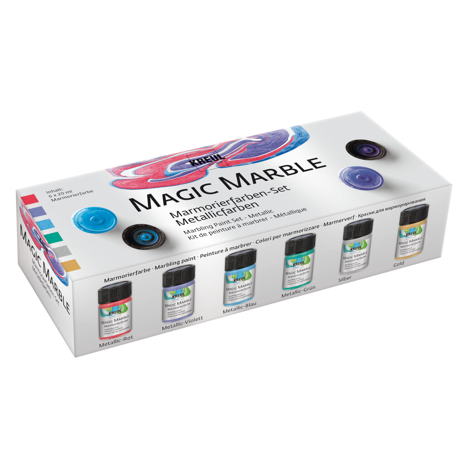 Hobby Line Marmorier-Farben-Set Metallic