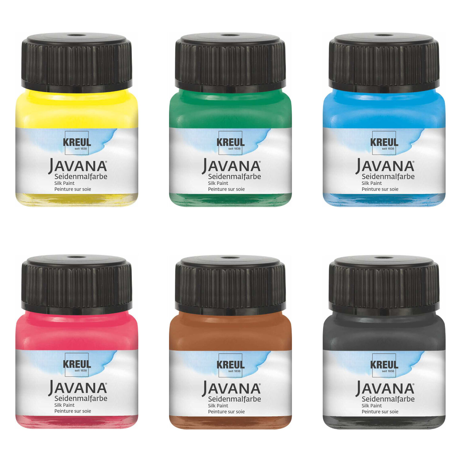 Javana Creativ-Set Seidenmalerei, 6 x 20ml, Grundfarben Bild 2