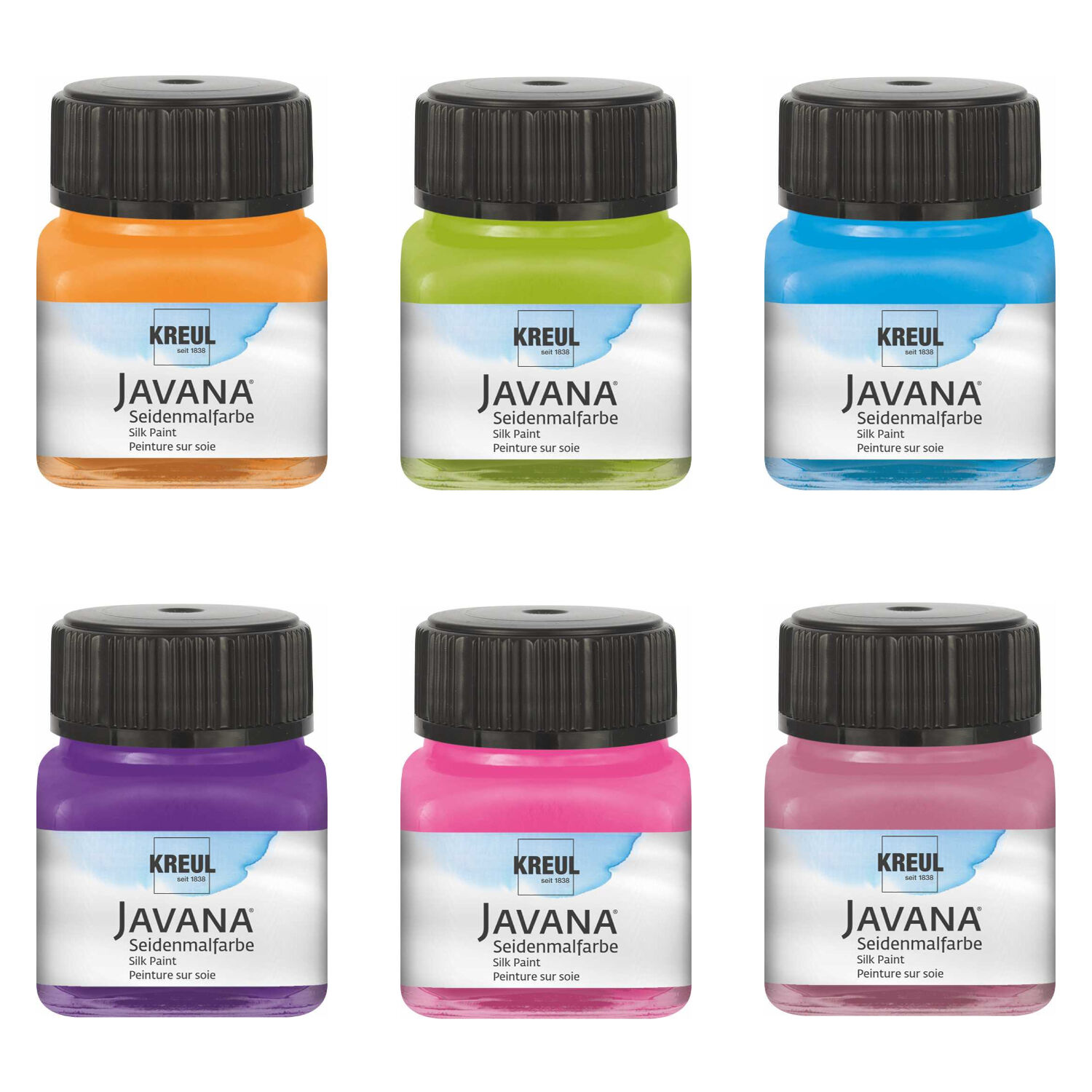 Javana Creativ-Set Seidenmalerei, 6 x 20ml, Trendfarben Bild 2