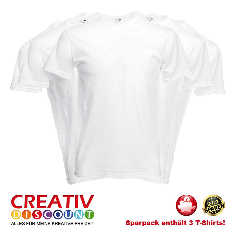 Sparpack, T-Shirt Gre M, Wei, 3 Stck