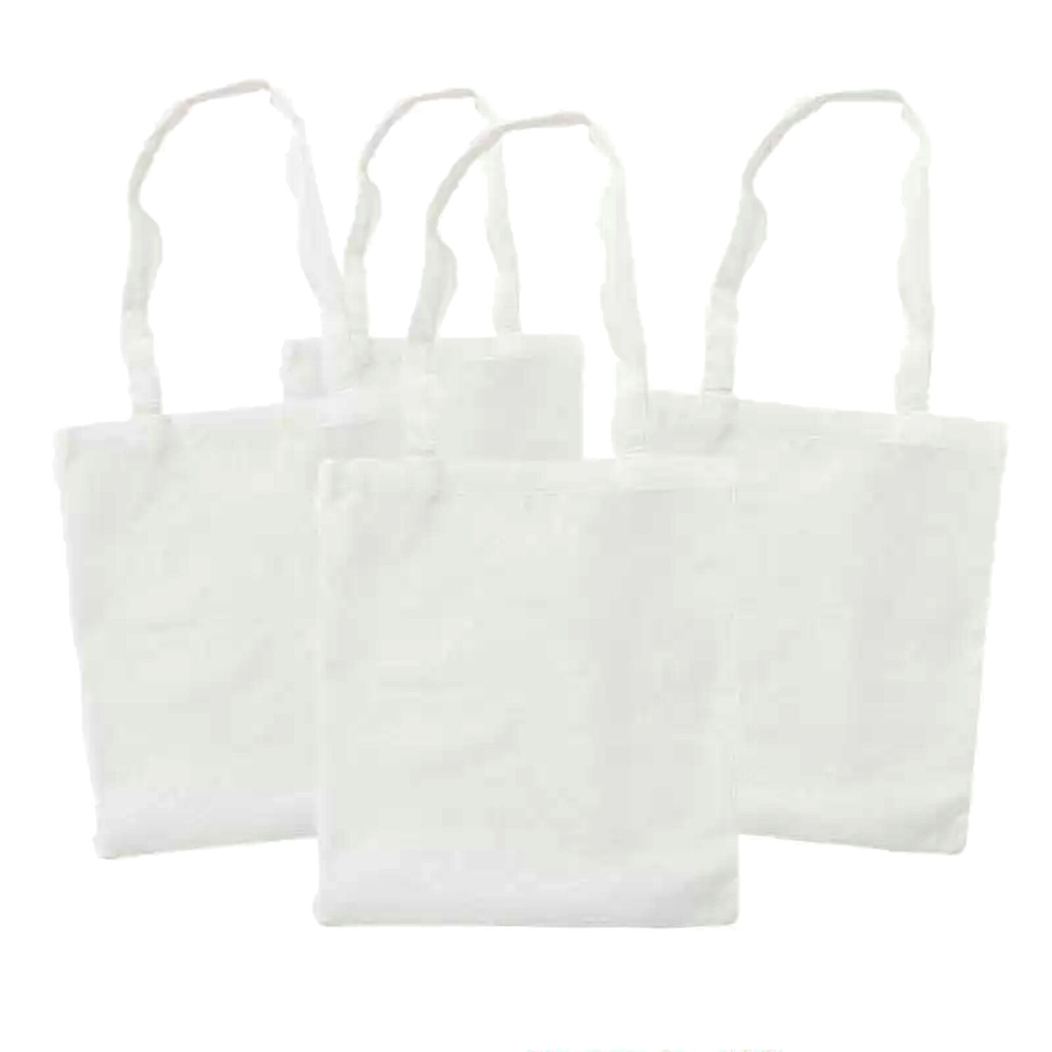Sparpack, Baumwolltasche lange Tragegriffe, 38x42 cm, Wei, 12 Stck