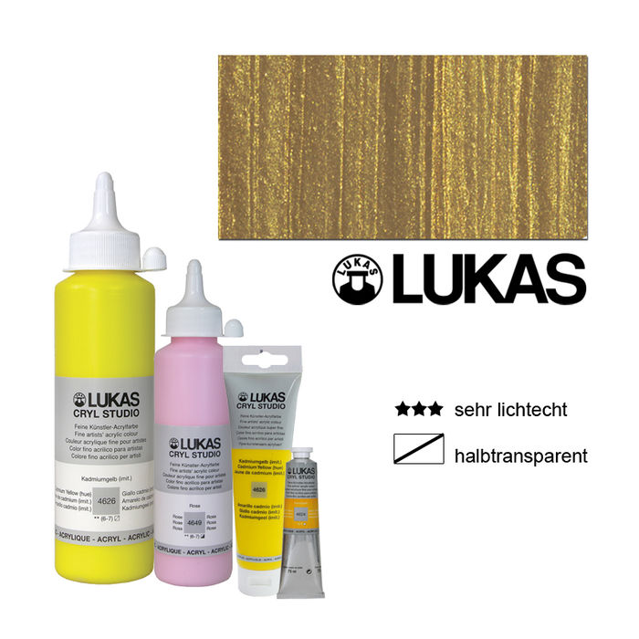 Lukas Cryl Studio Acrylmalfarbe, 250ml, Gold