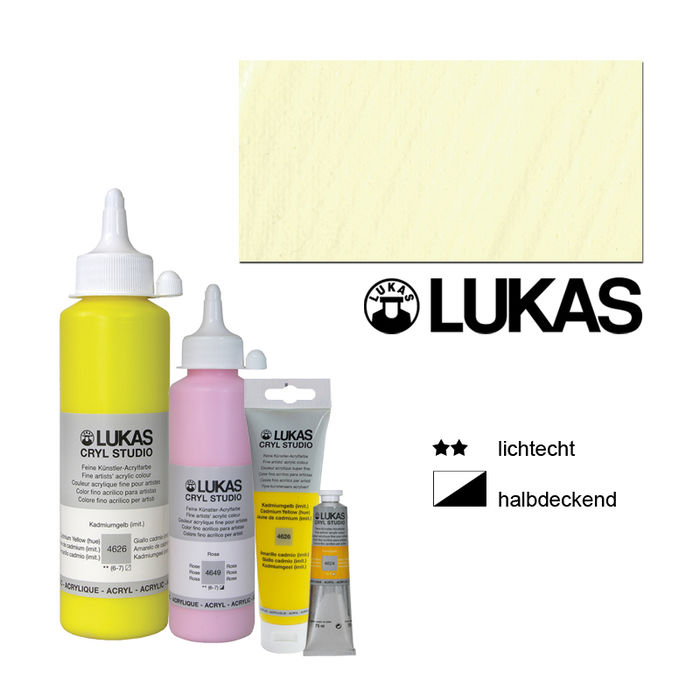 Lukas Cryl Studio Acrylmalfarbe, 250ml Pastellgelb