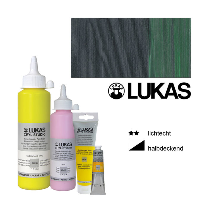 Lukas Cryl Studio Acrylmalfarbe, 500ml, Grüne Erde