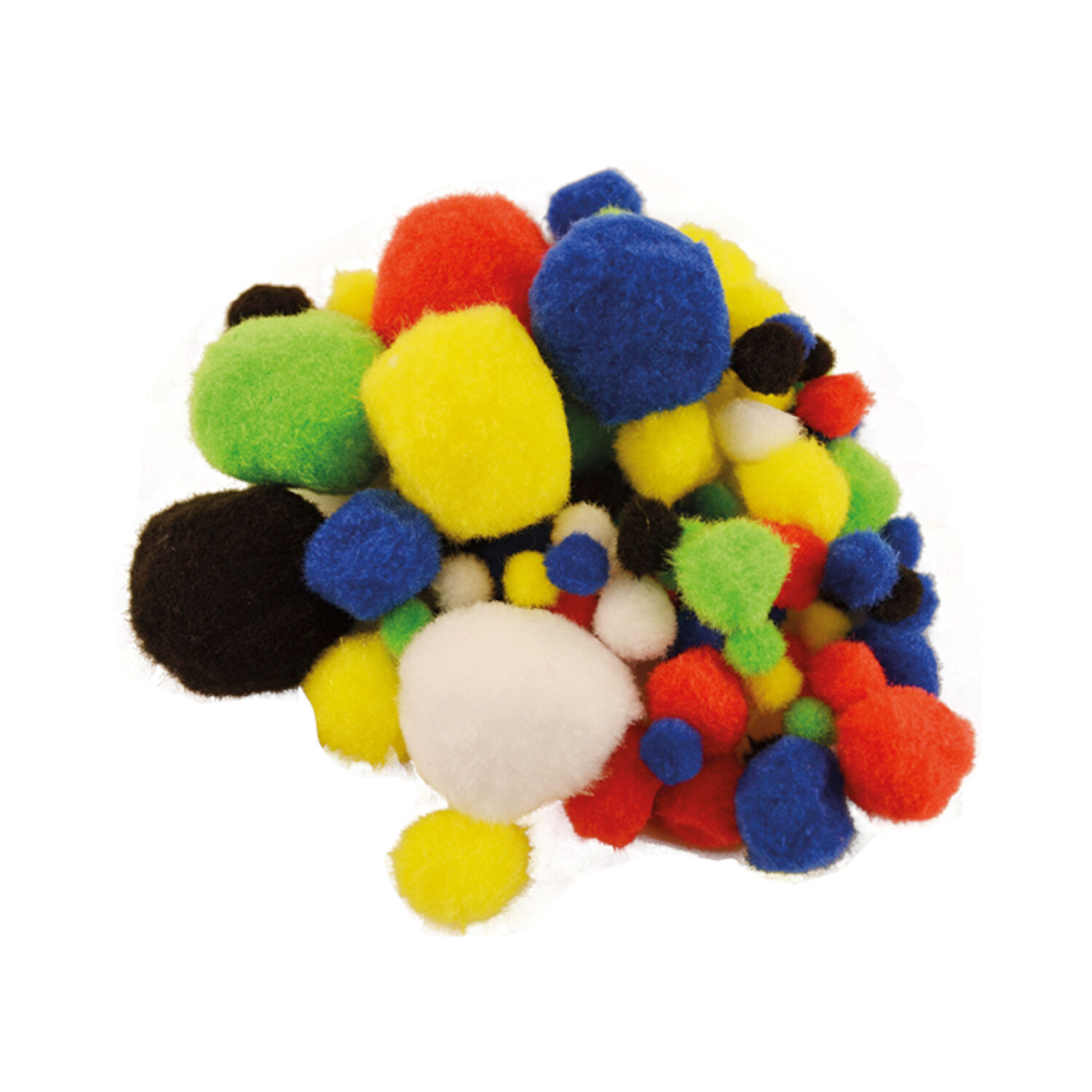 Pompons im Beutel, 100 Stk., 10-45mm, Bunt Bild 2