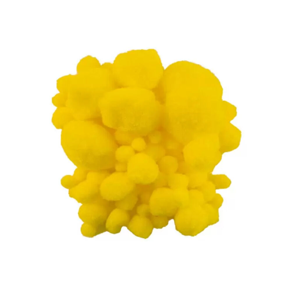Pompons im Beutel, 100 Stk., 10-45mm, Gelb