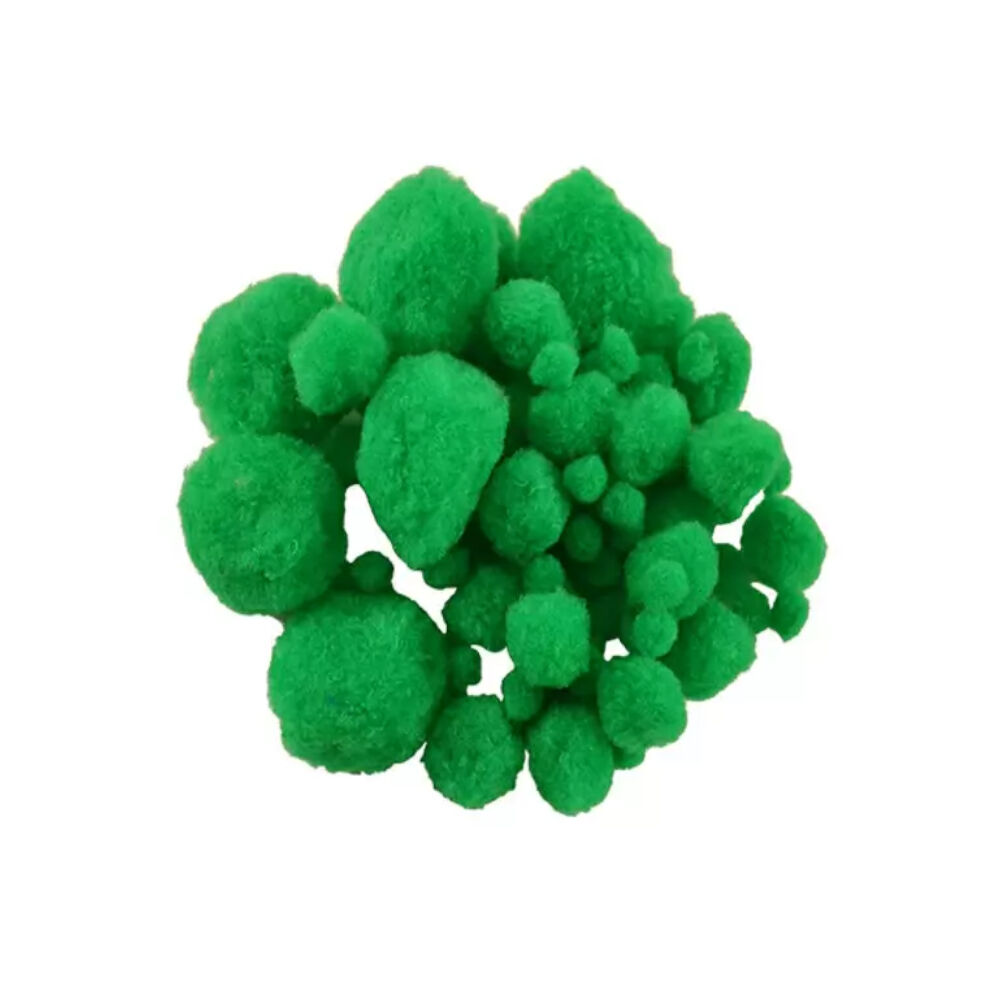 Pompons im Beutel, 100 Stk., 10-45mm, Grün