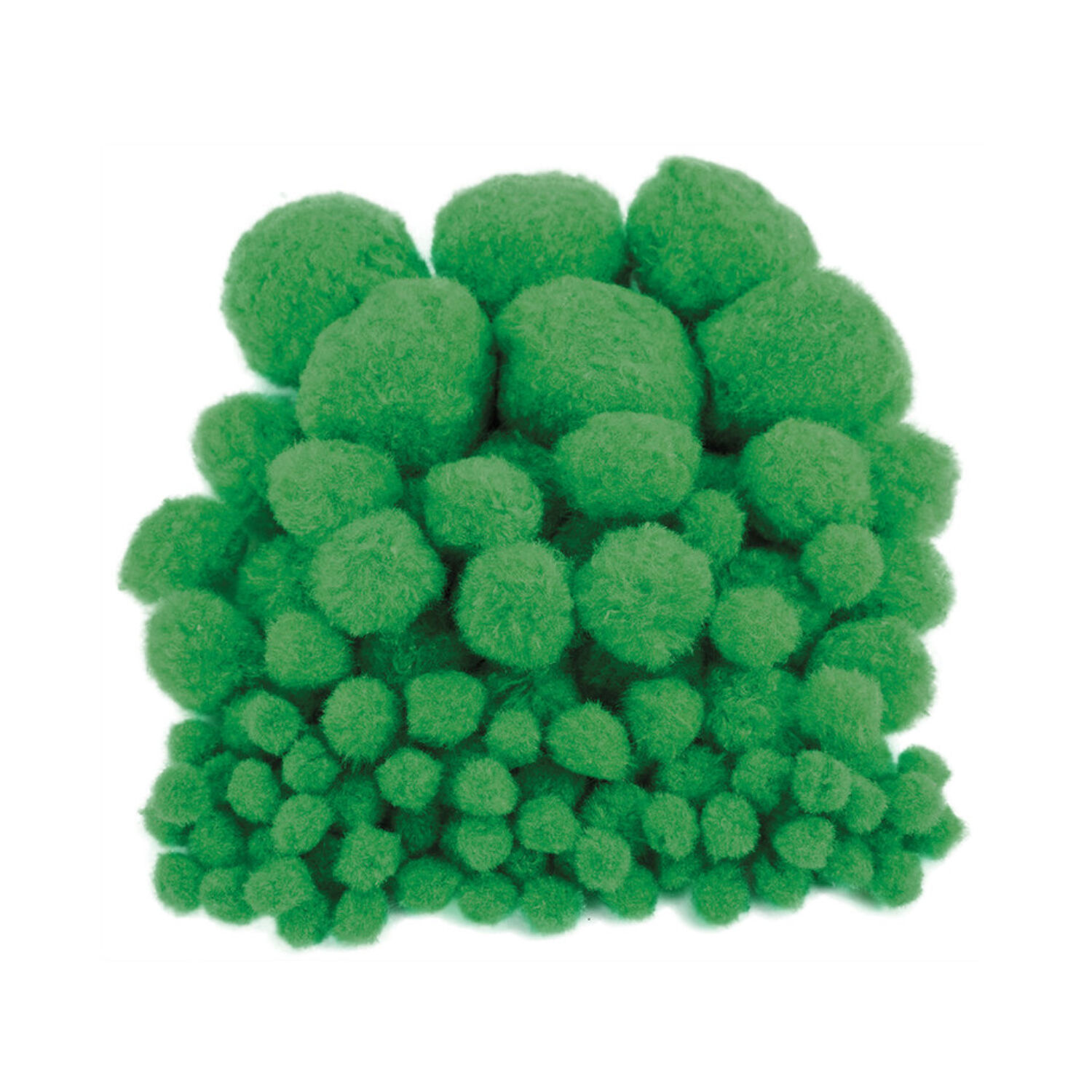 Pompons im Beutel, 100 Stk., 10-45mm, Gr�n