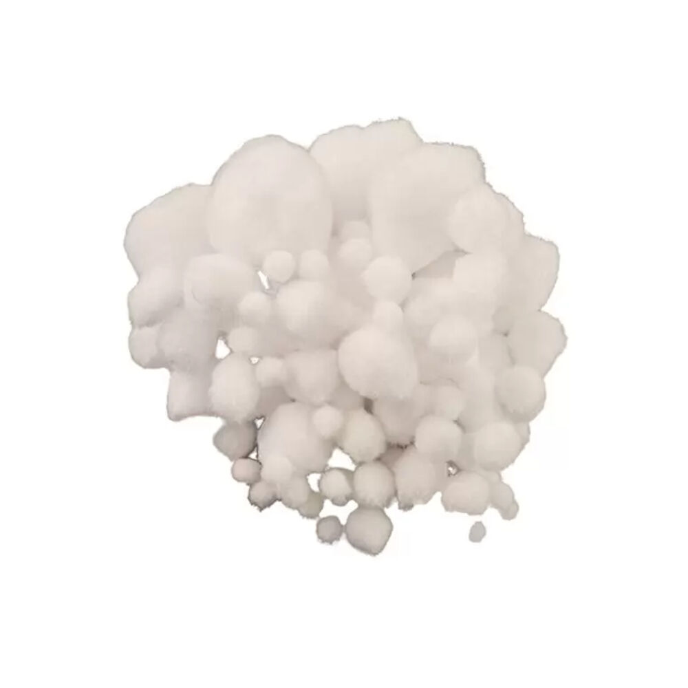 Pompons im Beutel, 100 Stk., 10-45mm, Wei