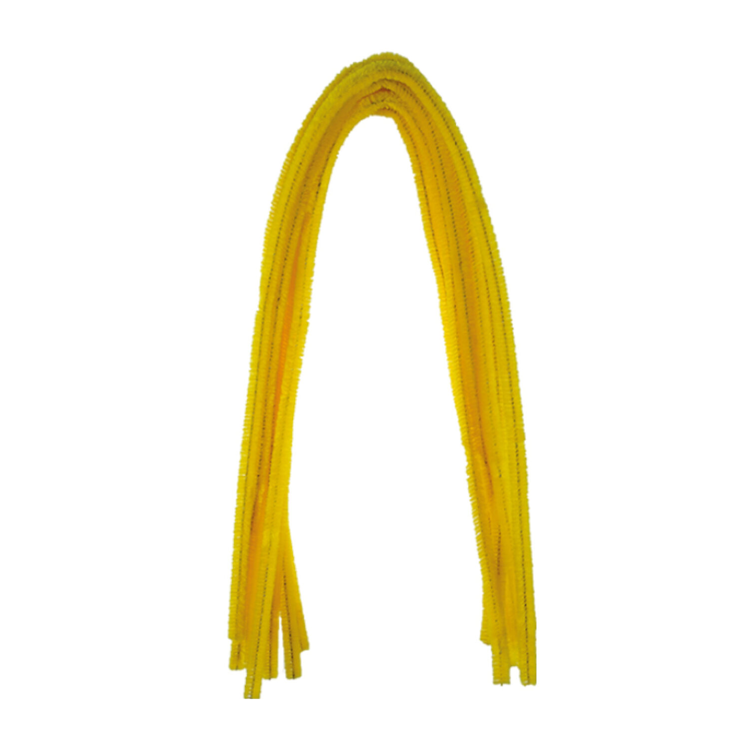 Chenilledraht / Pfeifenputzer / Biegeplsch, 8mm x 50cm, 10 Stk., Bananengelb