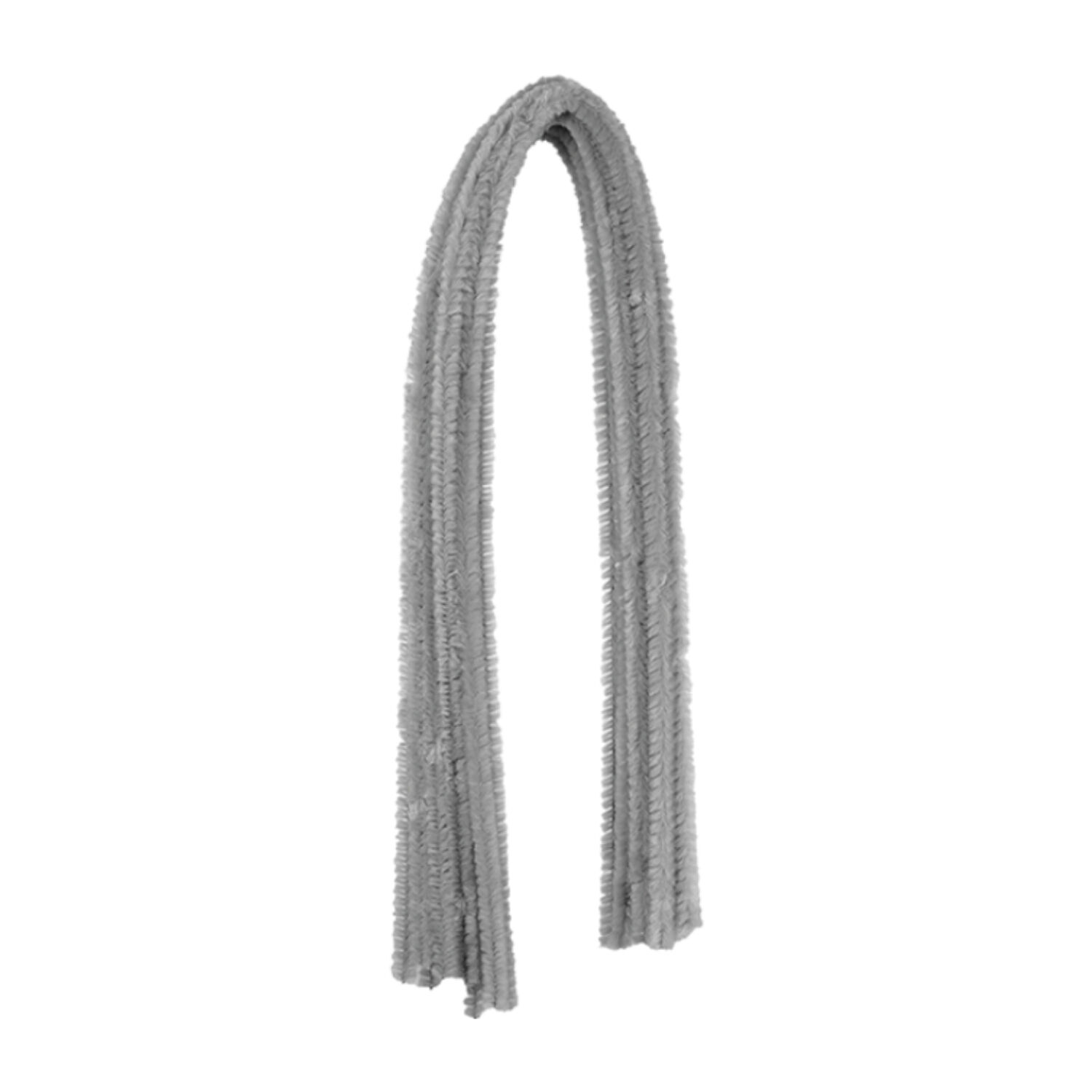 Chenilledraht / Pfeifenputzer / Biegeplsch, 8mm x 50cm, 10 Stk., Grau