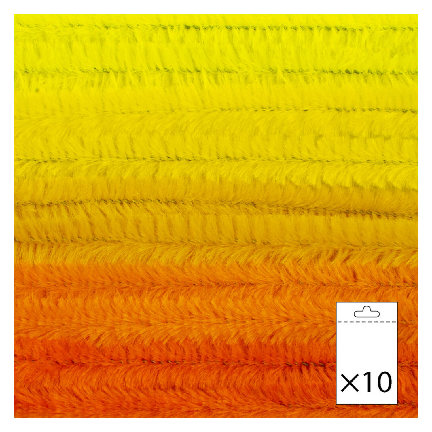Chenilledraht / Pfeifenputzer / Biegeplsch, 8mm x 50cm, 10 Stk., Mix Gelbtne