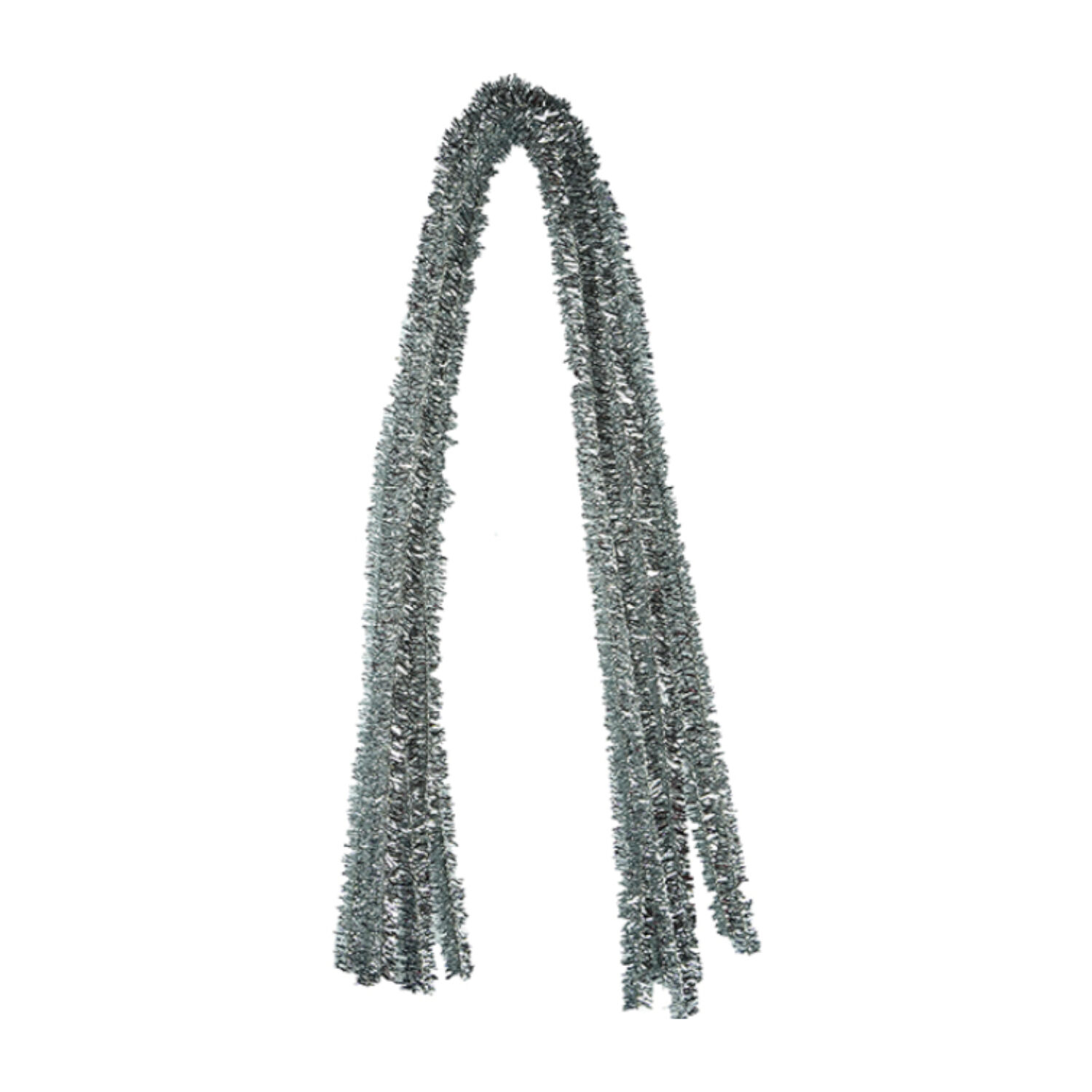 Chenilledraht / Pfeifenputzer / Biegeplsch Glitzer, 8mm x 50cm, 10Stk., Silber
